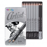 Zestaw do rysowania 12 szt. ołówki + węgiel ARTIST Colorino
