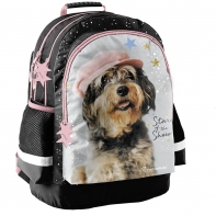 Plecak szkolny dla dziewczynki Paso, pies w kaszkiecie