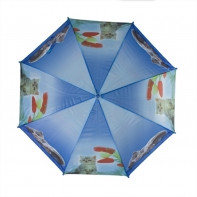 Automatyczna parasolka dziecięca z gwizdkiem, niebieska w kotki