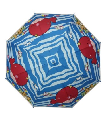 Parasolka dziecięca duża, automatyczna z gwizdkiem, czerwone rybki