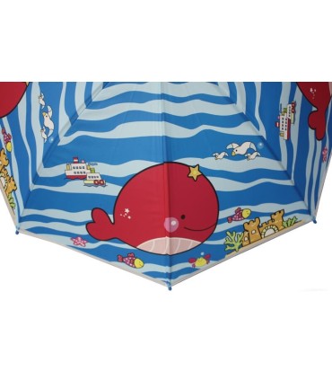 Parasolka dziecięca duża, automatyczna z gwizdkiem, czerwone rybki