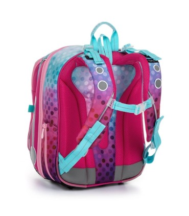 Plecak tornister Topgal BEBE 20001 z migającym światełkiem, KROPKI