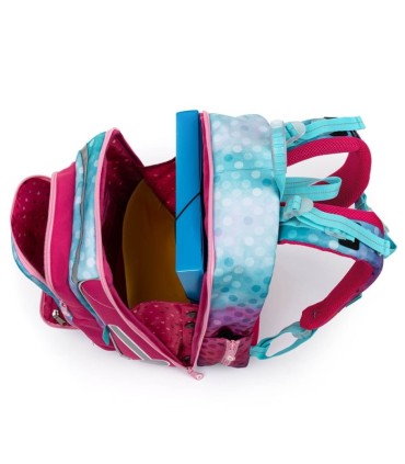 Plecak tornister Topgal BEBE 20001 z migającym światełkiem, KROPKI