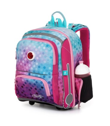 Plecak tornister Topgal BEBE 20001 z migającym światełkiem, KROPKI