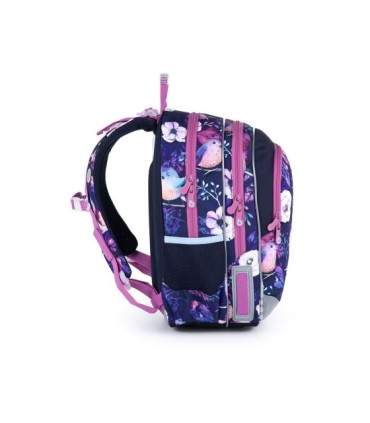Plecak dwukomorowy dla dziewczynki Topgal ELLY 21004 G KWIATY I PTAKI