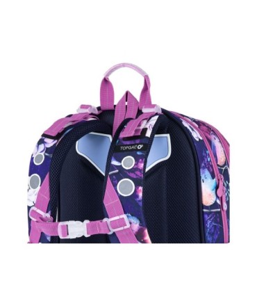 Plecak dwukomorowy dla dziewczynki Topgal ELLY 21004 G KWIATY I PTAKI