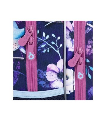 Plecak dwukomorowy dla dziewczynki Topgal ELLY 21004 G KWIATY I PTAKI