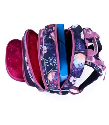 Plecak dwukomorowy dla dziewczynki Topgal ELLY 21004 G KWIATY I PTAKI