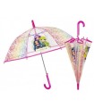 Głęboka bezpieczna automatyczna parasolka dziecięca PERLETTI przezroczysta  RAINBOW HIGH