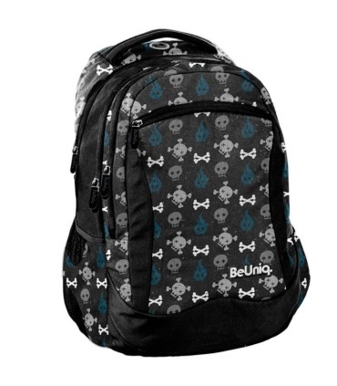  Trzykomorowy plecak szkolny Skull BU22SK-2808, PASO