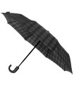 PARASOL MĘSKI, AUTOMATYCZNY, SKŁADANY IMPLIVA, CZARNO SZARY W KRATKĘ