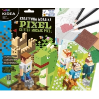 Kreatywna mozaika Pixel 5 arkuszy + kolorowanki KIDEA dla fana minecraft