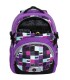 Lekki plecak szkolny Bagmaster w kratkę, fioletowy