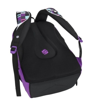 Lekki plecak szkolny Bagmaster w kratkę, fioletowy