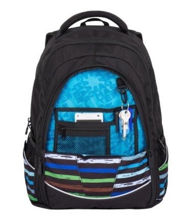 Superlekki plecak szkolny Bagmaster czarny w paski