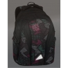 Plecak szkolny młodzieżowy Bagmaster trzykomorowy czarny z kolorowymi wstawkami