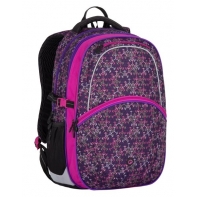 Plecak szkolny Bagmaster w fioletowo-różowy wzór