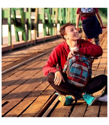 Plecak szkolny Astra Head HD-97, w kratę