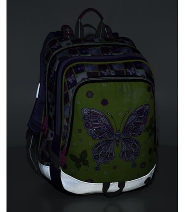 Plecak szkolny Bagmaster  trzykomorowy, motyl