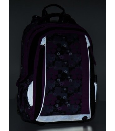 Plecak szkolny Bagmaster kwiatuszki - trzykomorowy