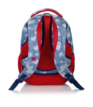 Plecak szkolny mini Astra Head HD-196, niebieski w serduszka