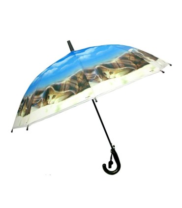 Dziecięca duża automatyczna parasolka z gwizdkiem, kotek pod kocykiem