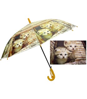 Dziecięca duża automatyczna parasolka z gwizdkiem, kotki