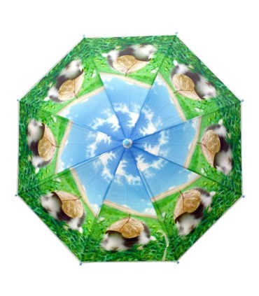 Dziecięca duża automatyczna parasolka z gwizdkiem, królik pod liściem
