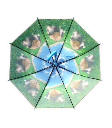 Dziecięca duża automatyczna parasolka z gwizdkiem, królik pod liściem