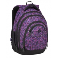 Superlekki plecak szkolny Bagmaster, fioletowy w trójkąty ENERGY9D