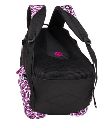 Młodzieżowy plecak  Bagmaster trzykomorowy czarny z różowymi wstawkami