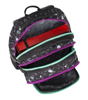 Lekki plecak szkolny Bagmaster Wzorki - trzykomorowy