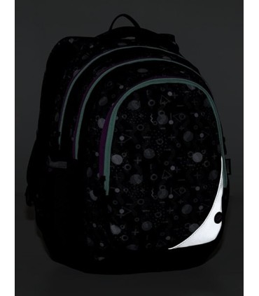 Lekki plecak szkolny Bagmaster Wzorki - trzykomorowy