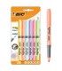 Zakreślacze BIC Highlighter Grip ścięta końcówka pastelowe kolory, blister 6 szt.