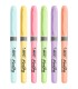 Zakreślacze BIC Highlighter Grip ścięta końcówka pastelowe kolory, blister 6 szt.