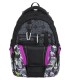 Młodzieżowy plecak  Bagmaster trzykomorowy czarny z fioletowymi wstawkami