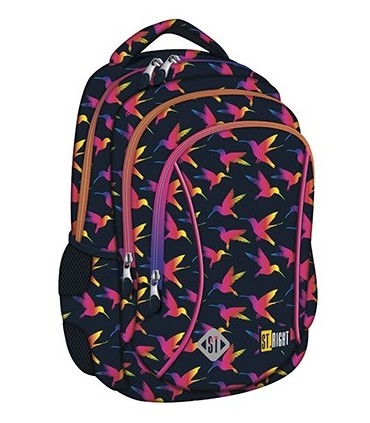 Dwukomorowy plecak szkolny St.Right 19 L, Rainbow Birds BP26