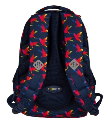 Dwukomorowy plecak szkolny St.Right 19 L, Rainbow Birds BP26