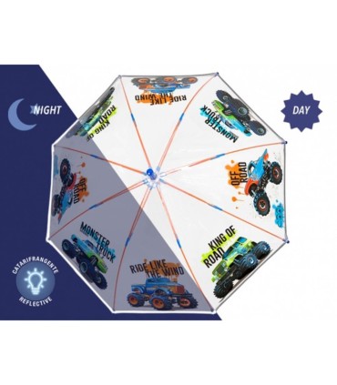 Parasolka dziecięca głęboka przezroczysta Perletti MONSTER TRUCK