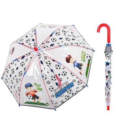 Głęboka parasolka damska Perletti przezroczysta FOOTBALL PIŁKA NOŻNA