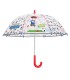 Głęboka parasolka damska Perletti przezroczysta FOOTBALL PIŁKA NOŻNA