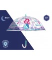 Głęboka bezpieczna parasolka dziecięca PERLETTI przezroczysta SYRENKA