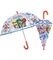 Głęboka bezpieczna parasolka dziecięca PERLETTI przezroczysta PSI PATROL