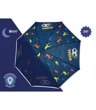 Automatyczna parasolka młodzieżowa Perletti z odblaskiem PIŁKA NOŻNA