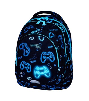 Plecak szkolny trzykomorowy Astra Head AB300 GO PLAYING