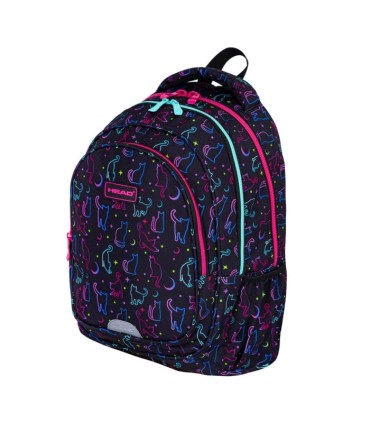 Plecak szkolny trzykomorowy Astra HEAD AB300 MIDNIGHT CATS