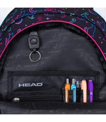 Plecak szkolny trzykomorowy Astra HEAD AB300 MIDNIGHT CATS