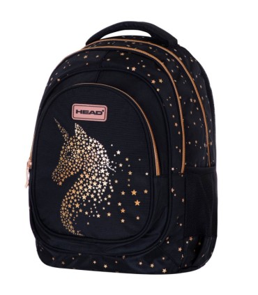 Plecak szkolny trzykomorowy Astra HEAD AB300 GOLDEN EFFECT CLASSY GOLD