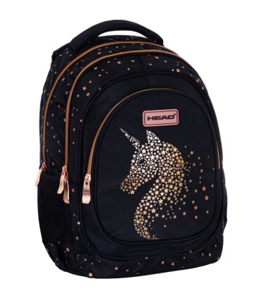 Plecak szkolny trzykomorowy Astra HEAD AB300 GOLDEN EFFECT CLASSY GOLD