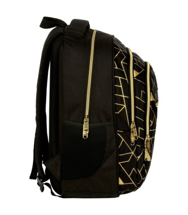 Plecak szkolny trzykomorowy Derform BACKUP model O GEOMETRIC GOLD